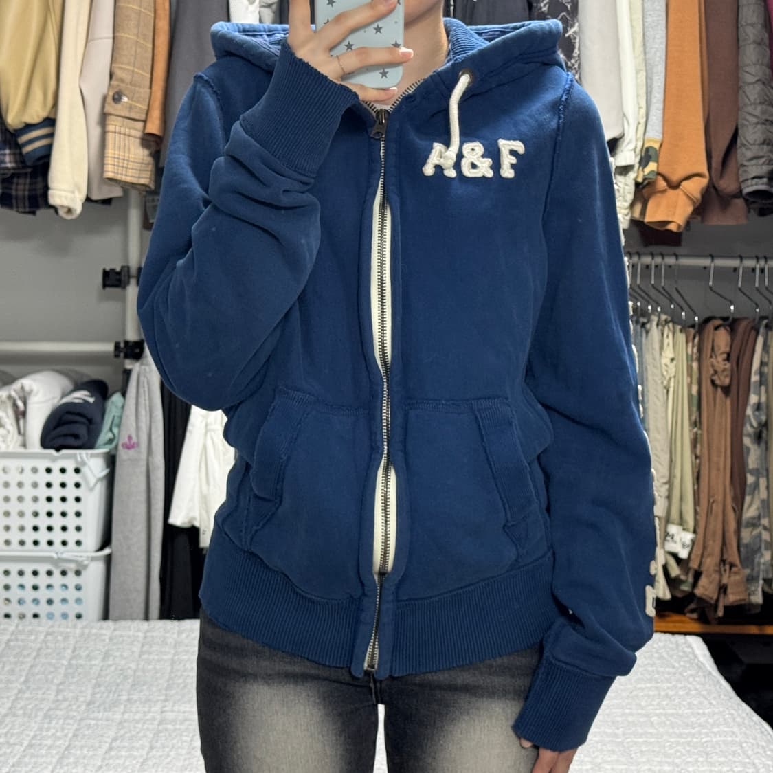 아베크롬비 헤비웨잇 블루 후드집업 상품이미지1