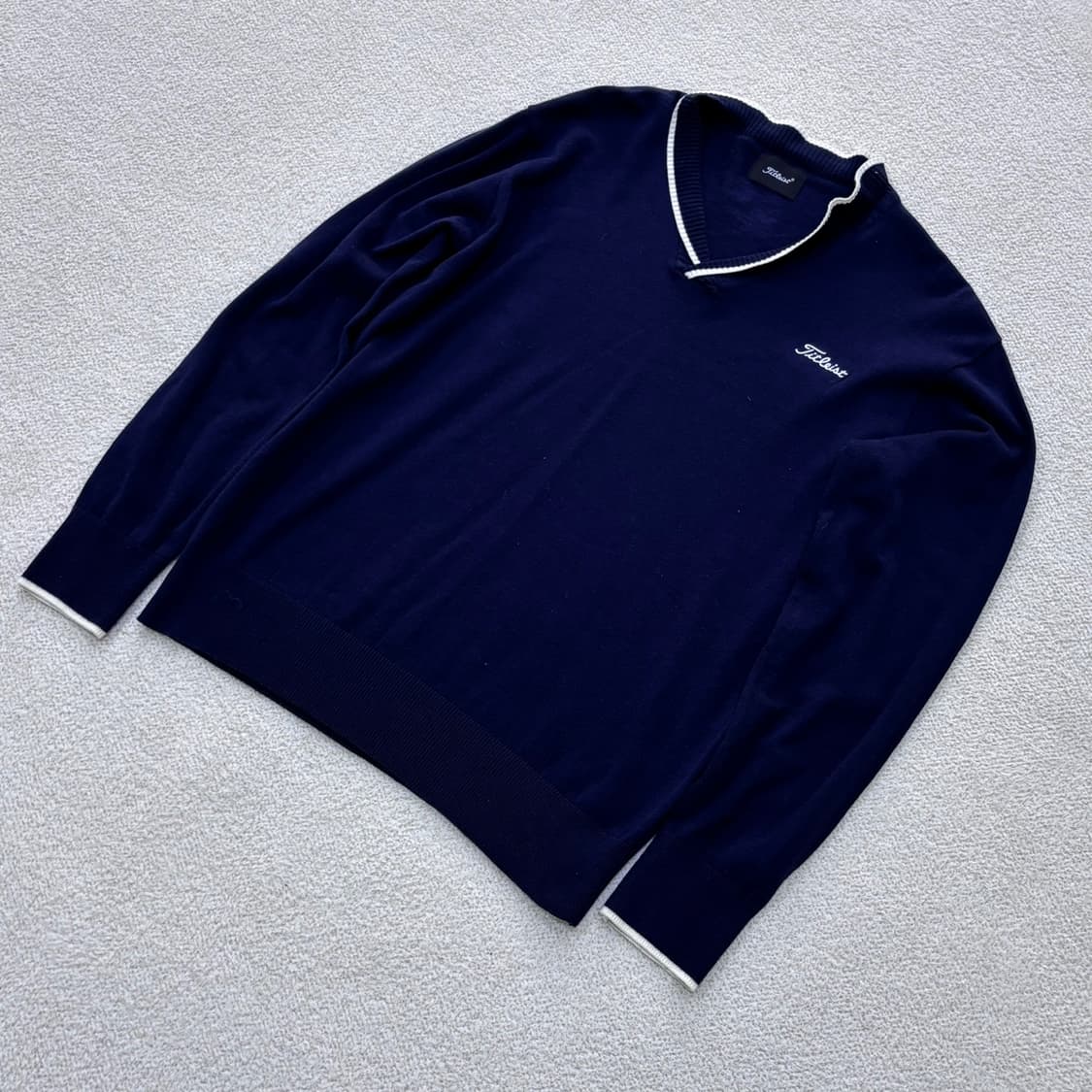 실측확인 타이틀리스트 브이넥 니트 0320E 상품이미지1