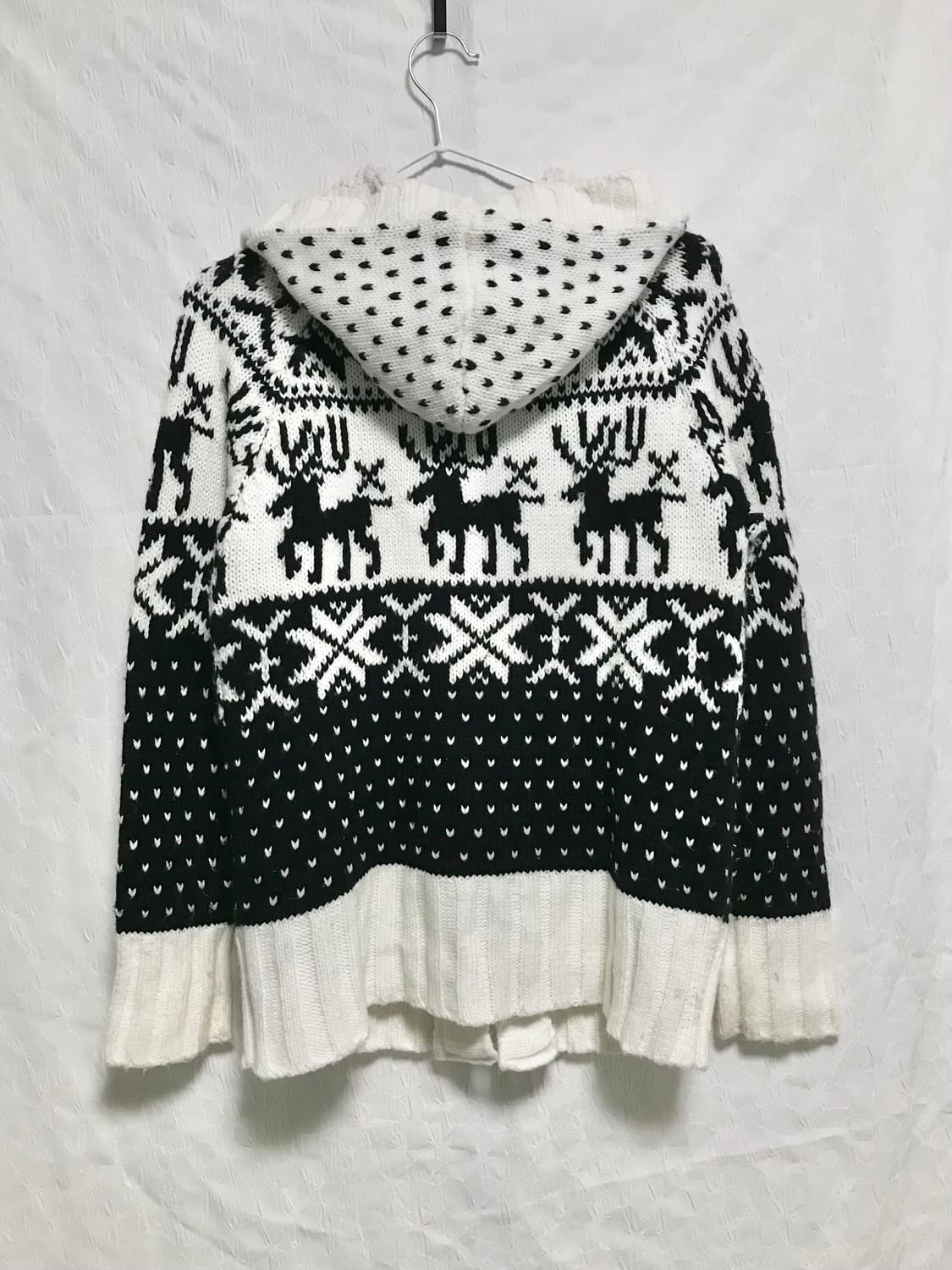 빈티지 니혼진 너드 노르딕 양털 후드 가디건 상품이미지2