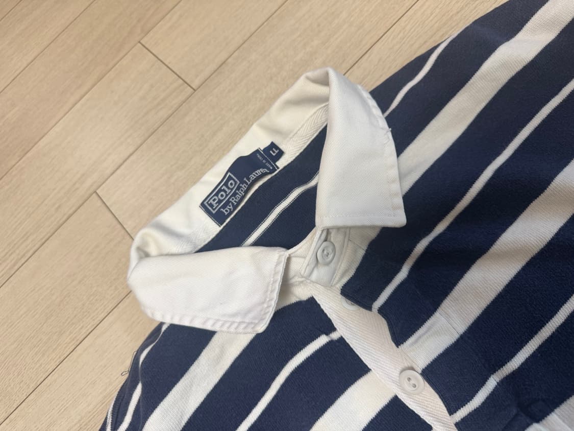 오리지널 일본판 00s 폴로랄프로렌 스트라이프 럭비티(LL) 상품이미지4