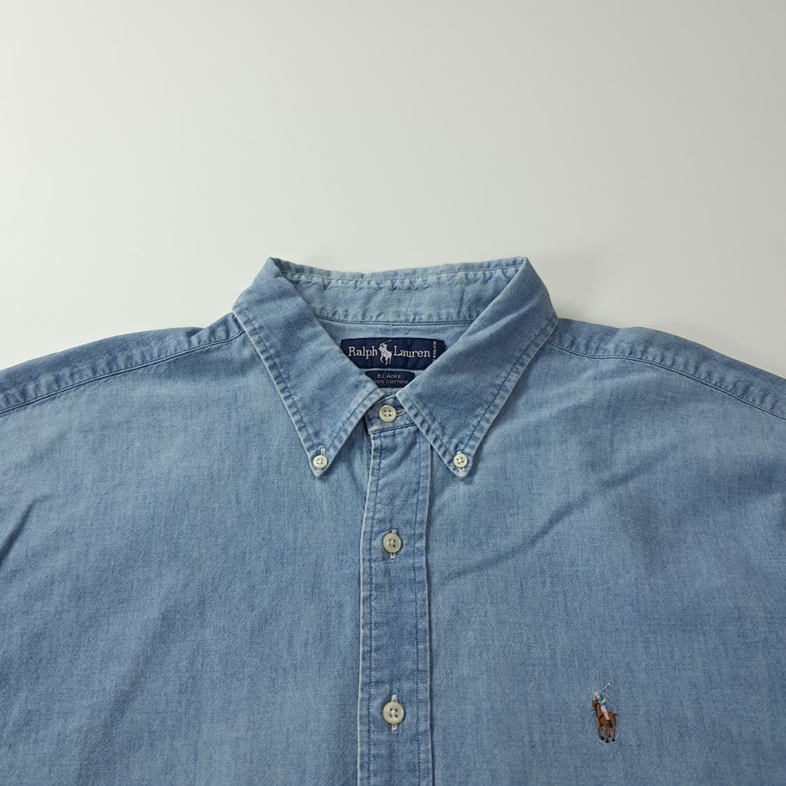 CK486 XL 폴로 90s 블레어 샴브레이 반팔 셔츠 남방 상품이미지2