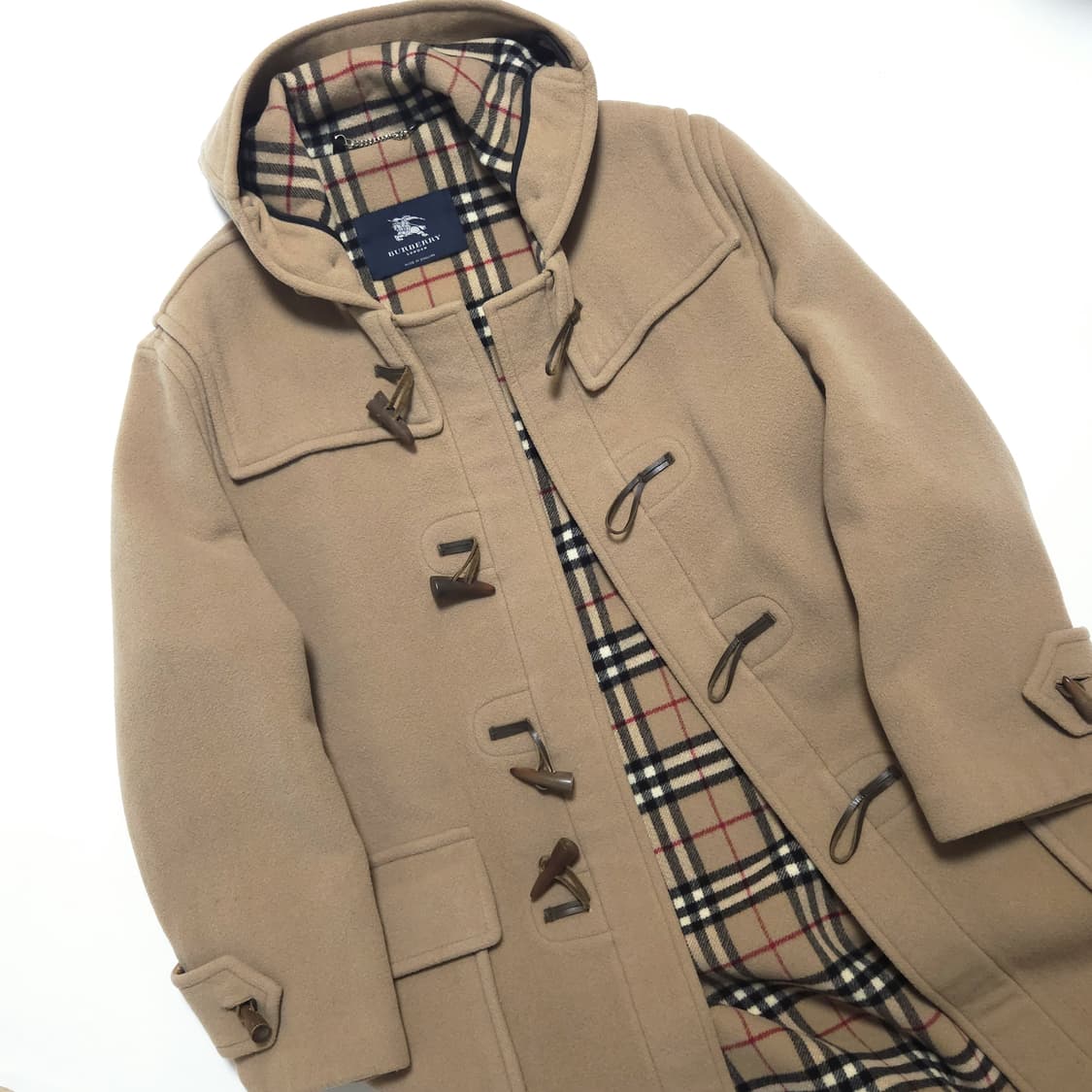 버버리 런던 클래식 후드 더플 코트 베이지 상품이미지4