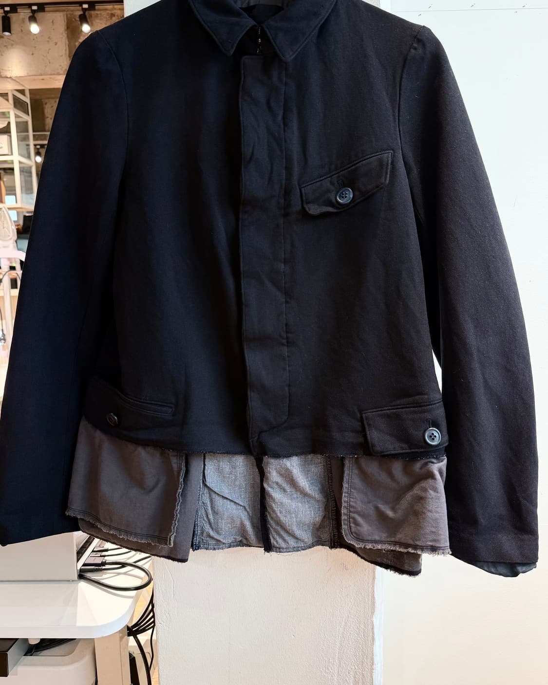 꼼데가르송 robe de chambre 블랙 AD2002 레이어드 자켓  상품이미지6