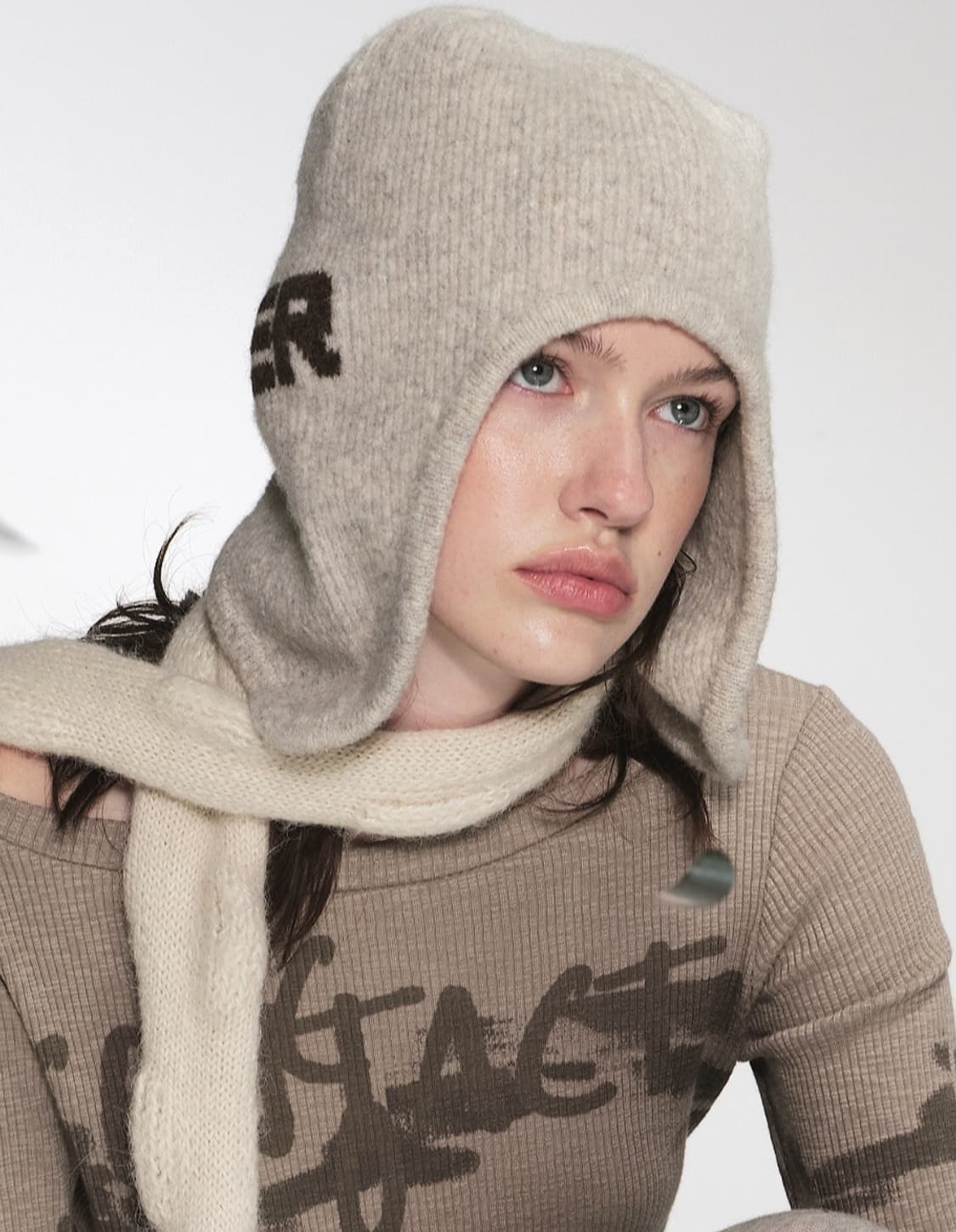 세릭 cerric 이어플랩 로고 비니 베이지 새상품 상품이미지7