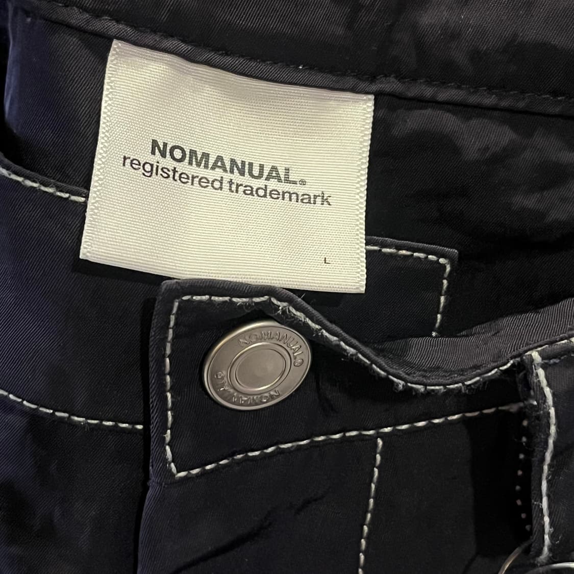 노매뉴얼 패널 레이어드 팬츠 네이비 L 새상품 상품이미지4