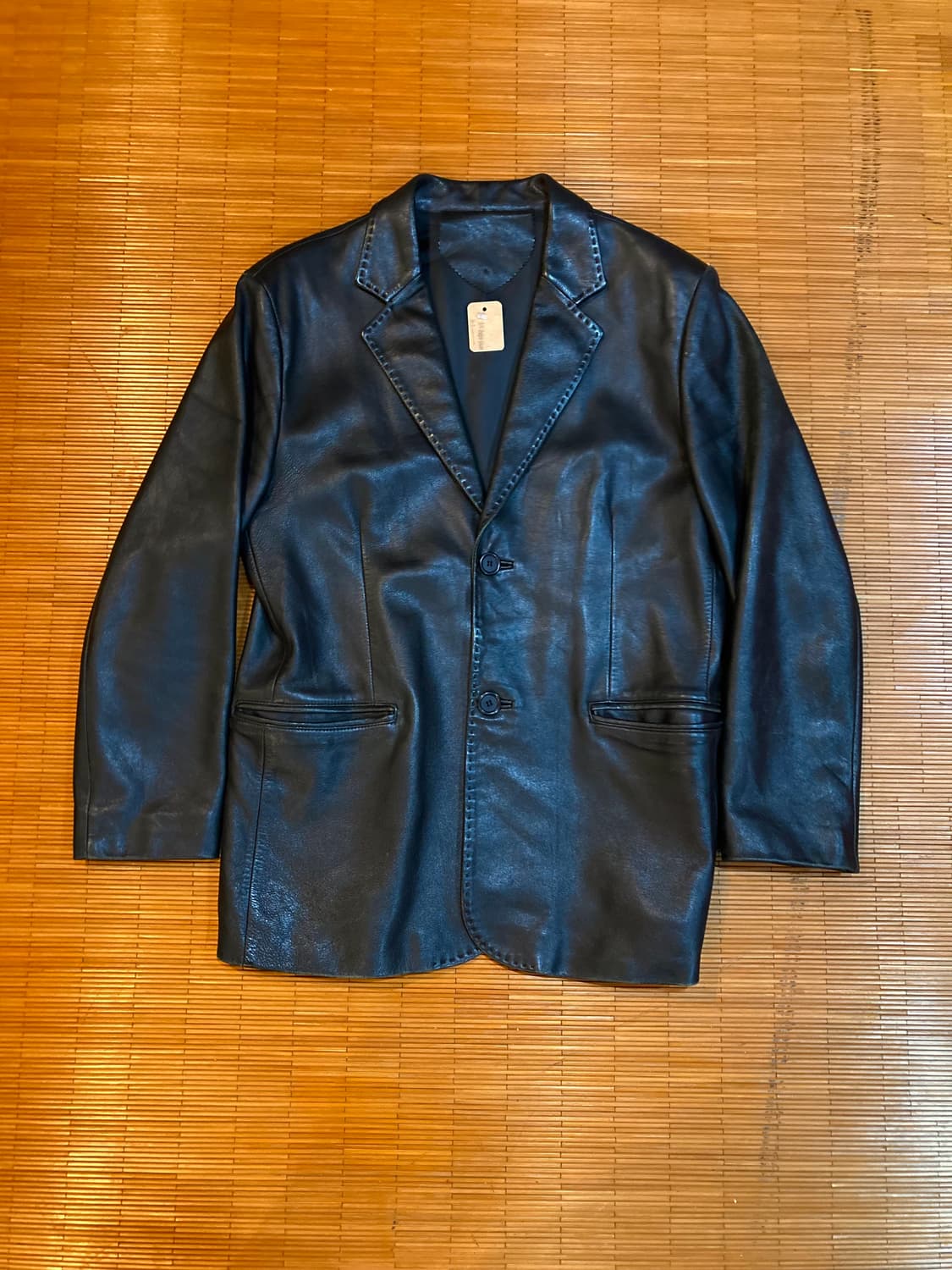 램스킨 투버튼 싱글 레더자켓 상품이미지2