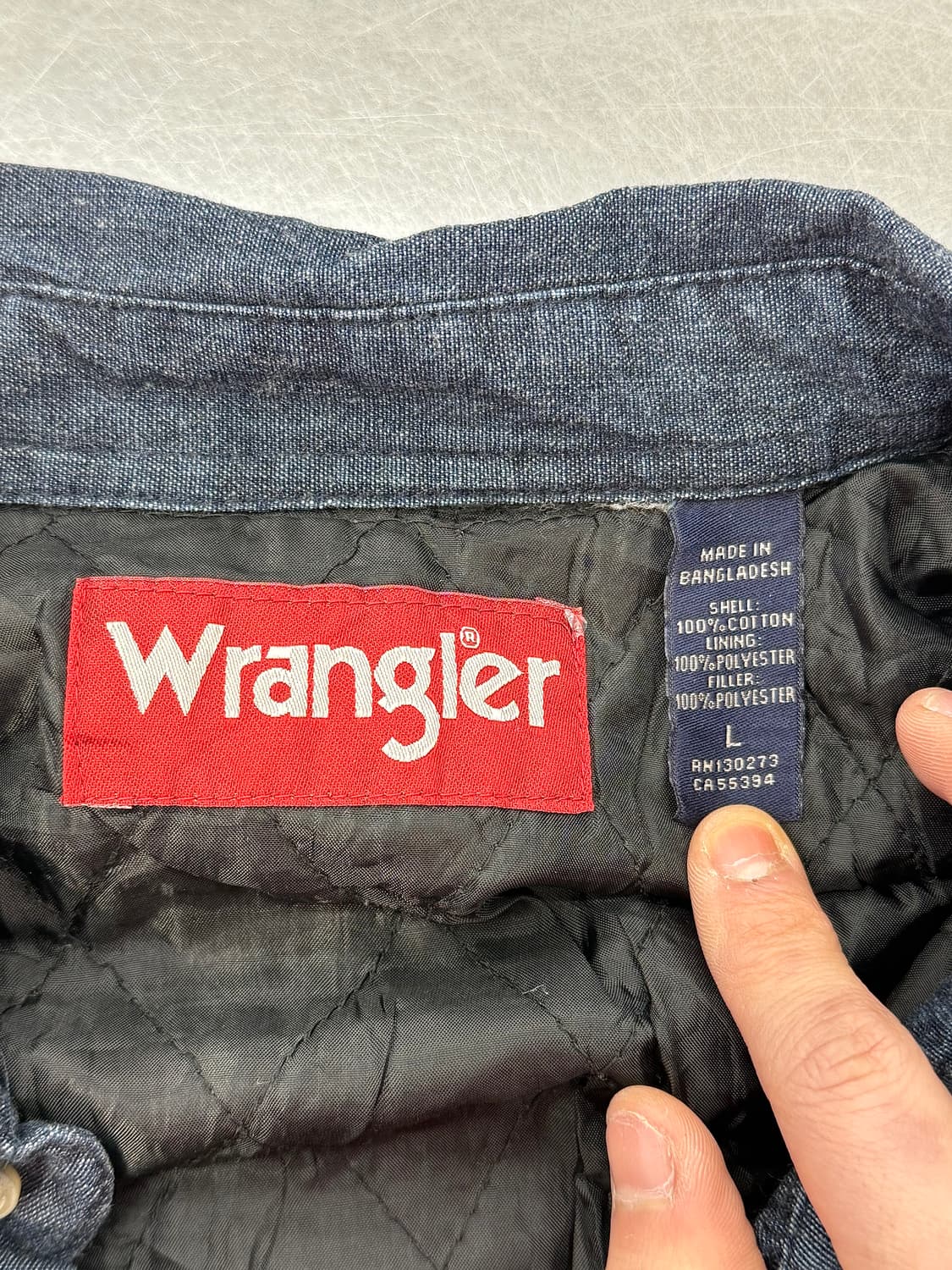 랭글러 네이비 클래식 퀼팅 트러커 데님 셔츠 자켓 상품이미지7