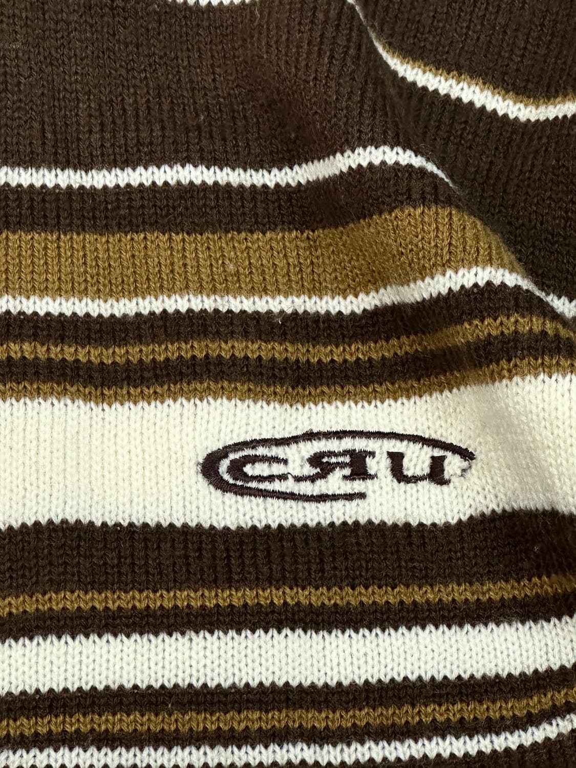 CRU 브라운 단가라 보헤미안 시티보이 집업 가디건 니트 빈티지 오버핏 상품이미지4