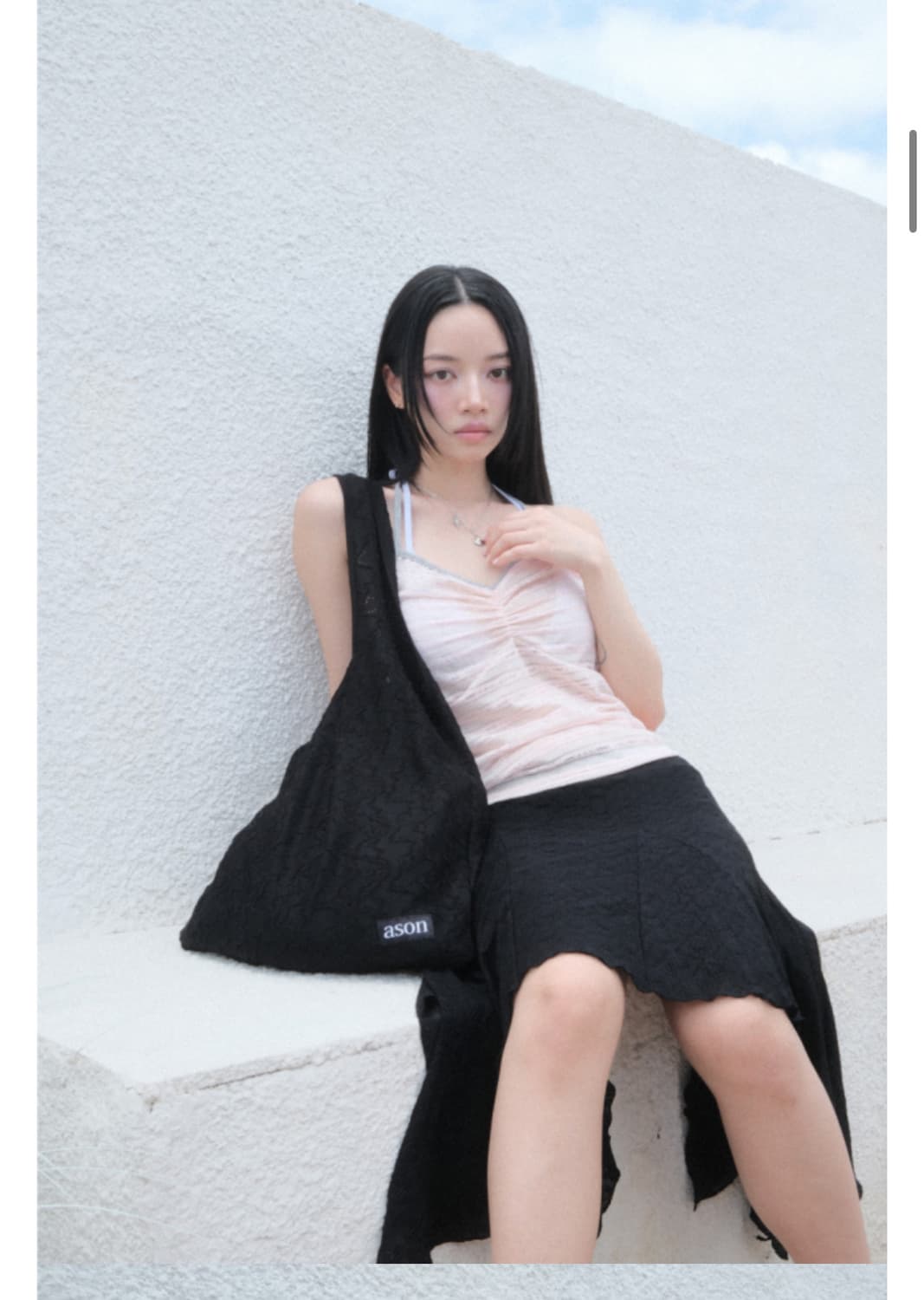 애즈온 서밋백 / ASON SUMIT BAG Black 숄더백 도트백 상품이미지5