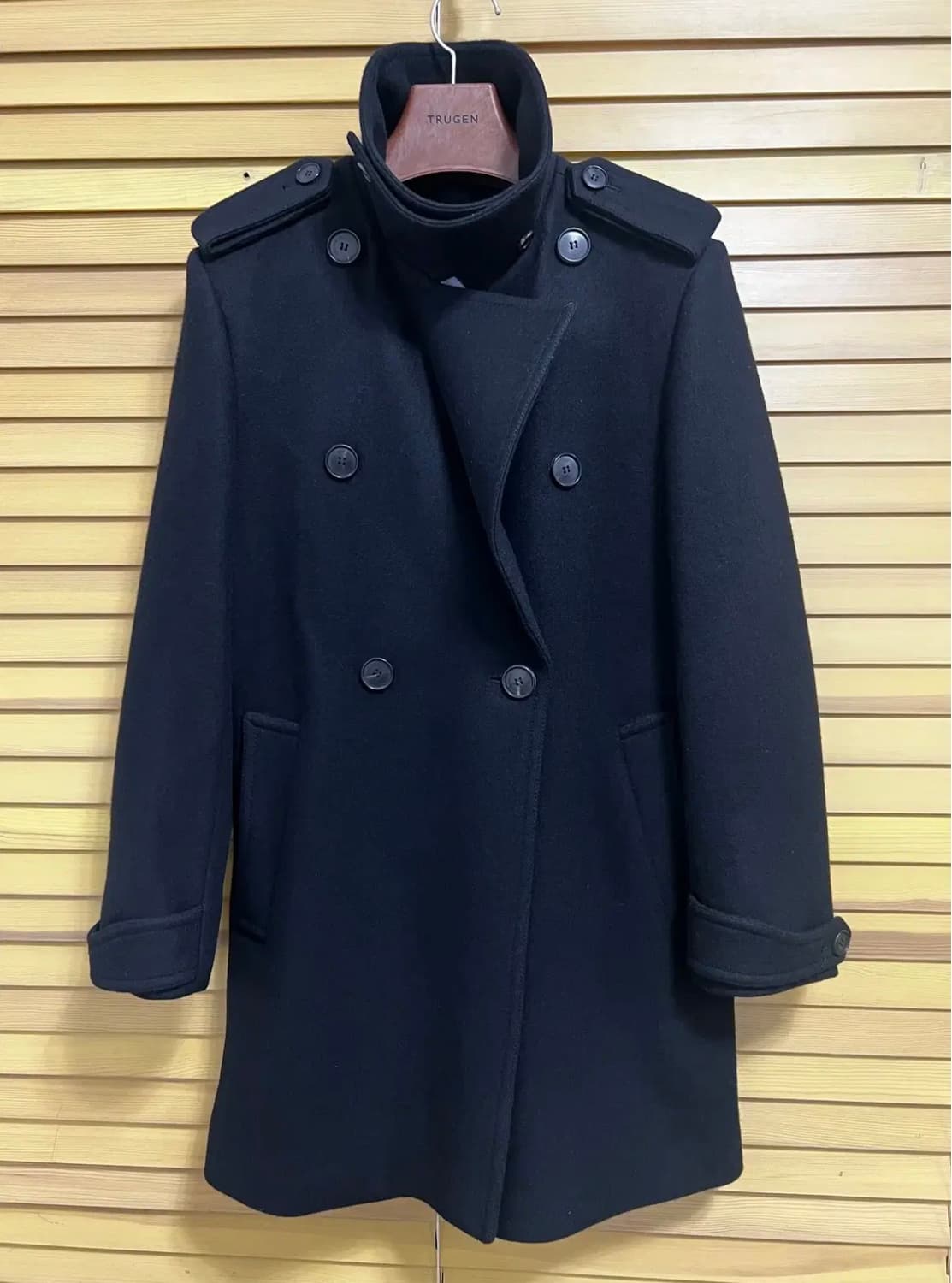 솔리드옴므 남성 블랙 울코트 하프코트 상품이미지4