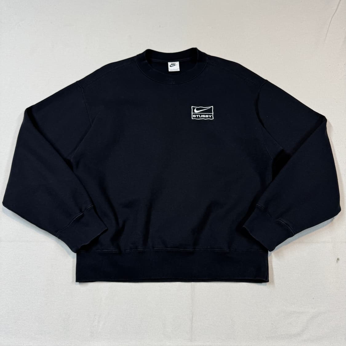 S) 나이키 스투시 NRG 워시드 플리스 크루넥 블랙 상품이미지1