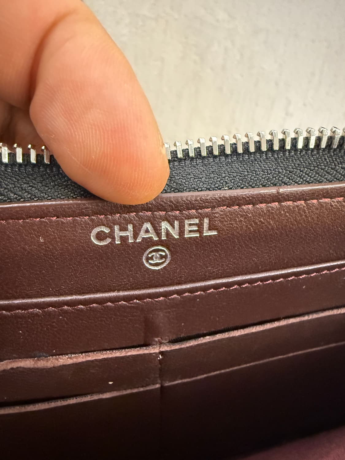 샤넬 정품 클래식 장지갑 지퍼 램스킨 은장 상품이미지5