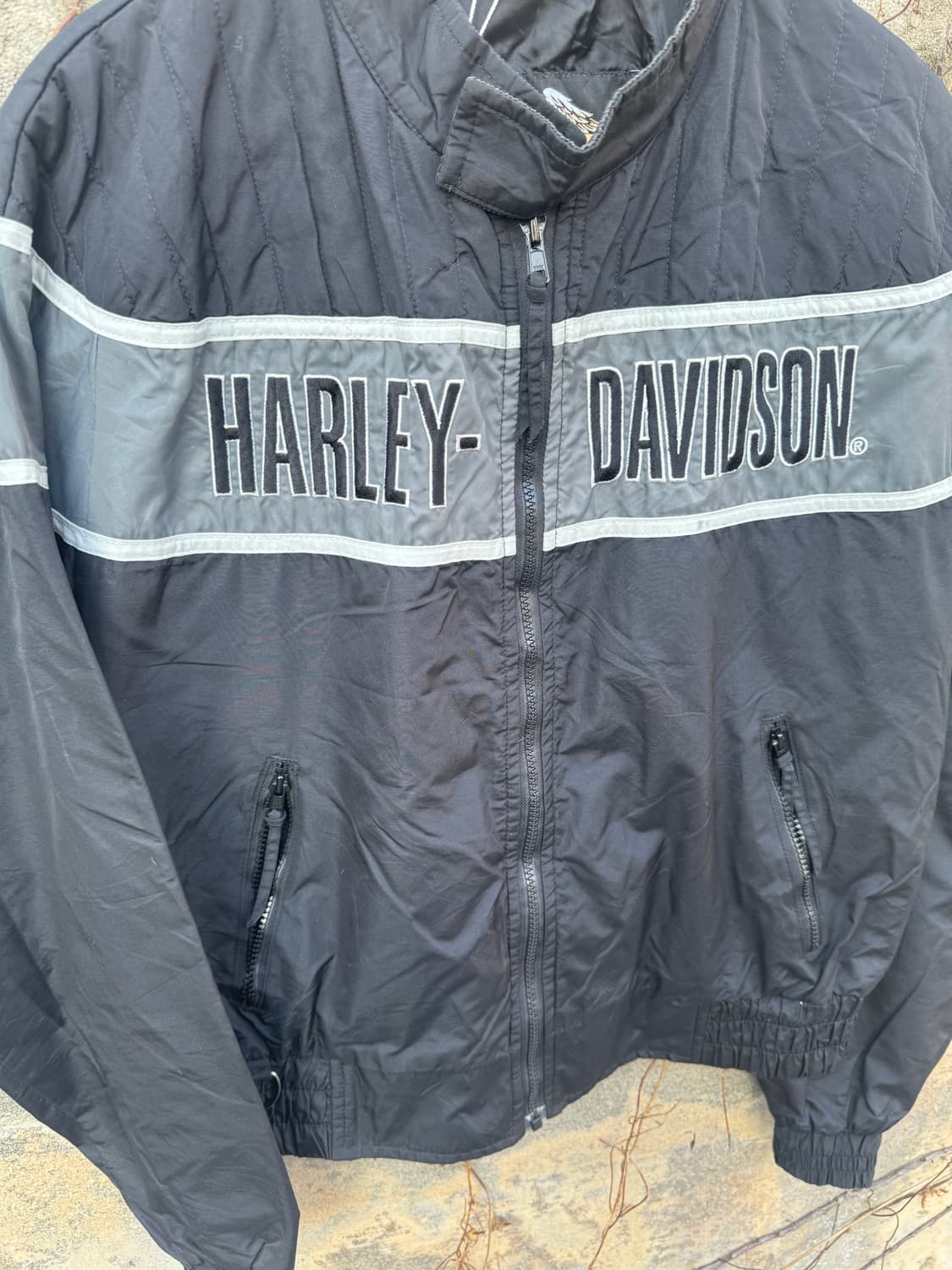 할리데이비슨 빈티지 자수 로고 프린팅 정비공 바람막이 퀄팅 자켓 상품이미지5