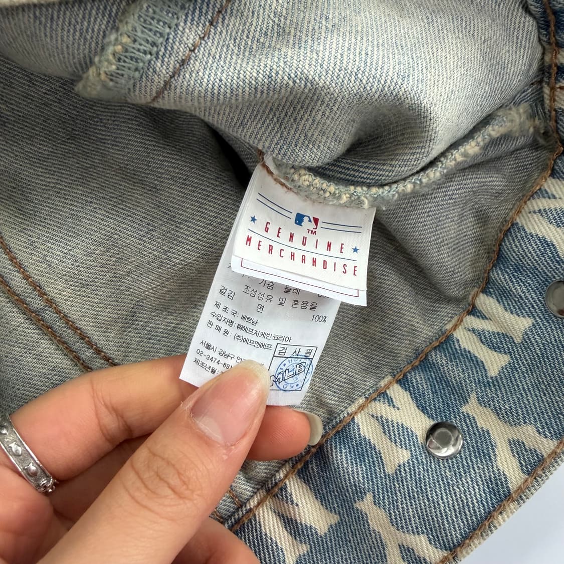 Mlb 엠엘비 ny 모노그램 데님 자켓  상품이미지6