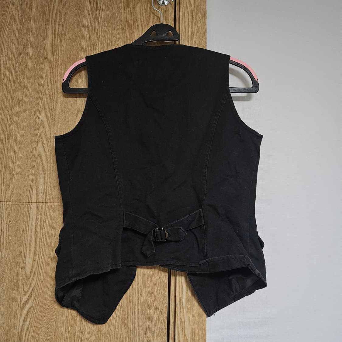 빈티지 Shine 블랙 단추 검정 여성 조끼 베스트 상품이미지4