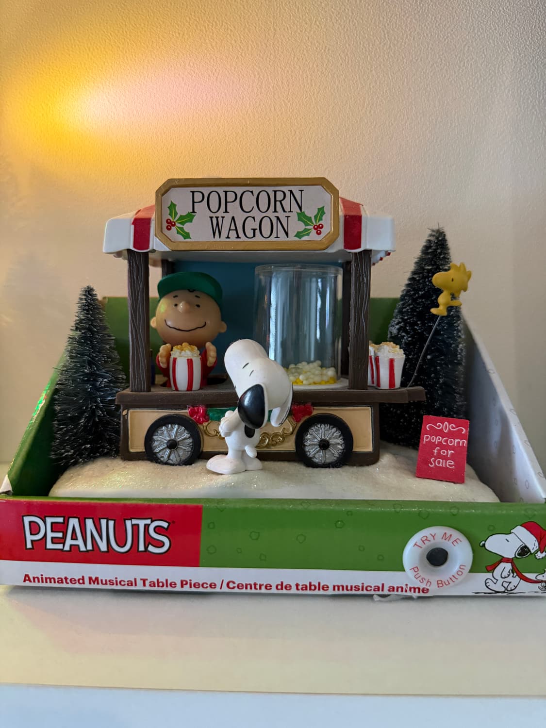 피너츠(Peanuts) 팝콘 웨건 LED 뮤지컬 테이블 피스 상품이미지2