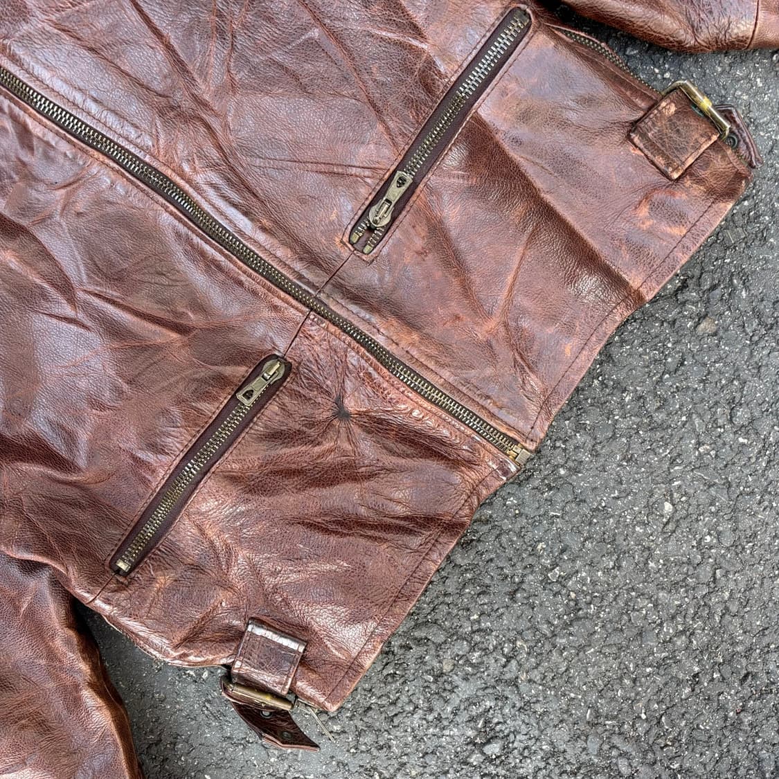 이태리 빈티지 레더 자켓 상품이미지4