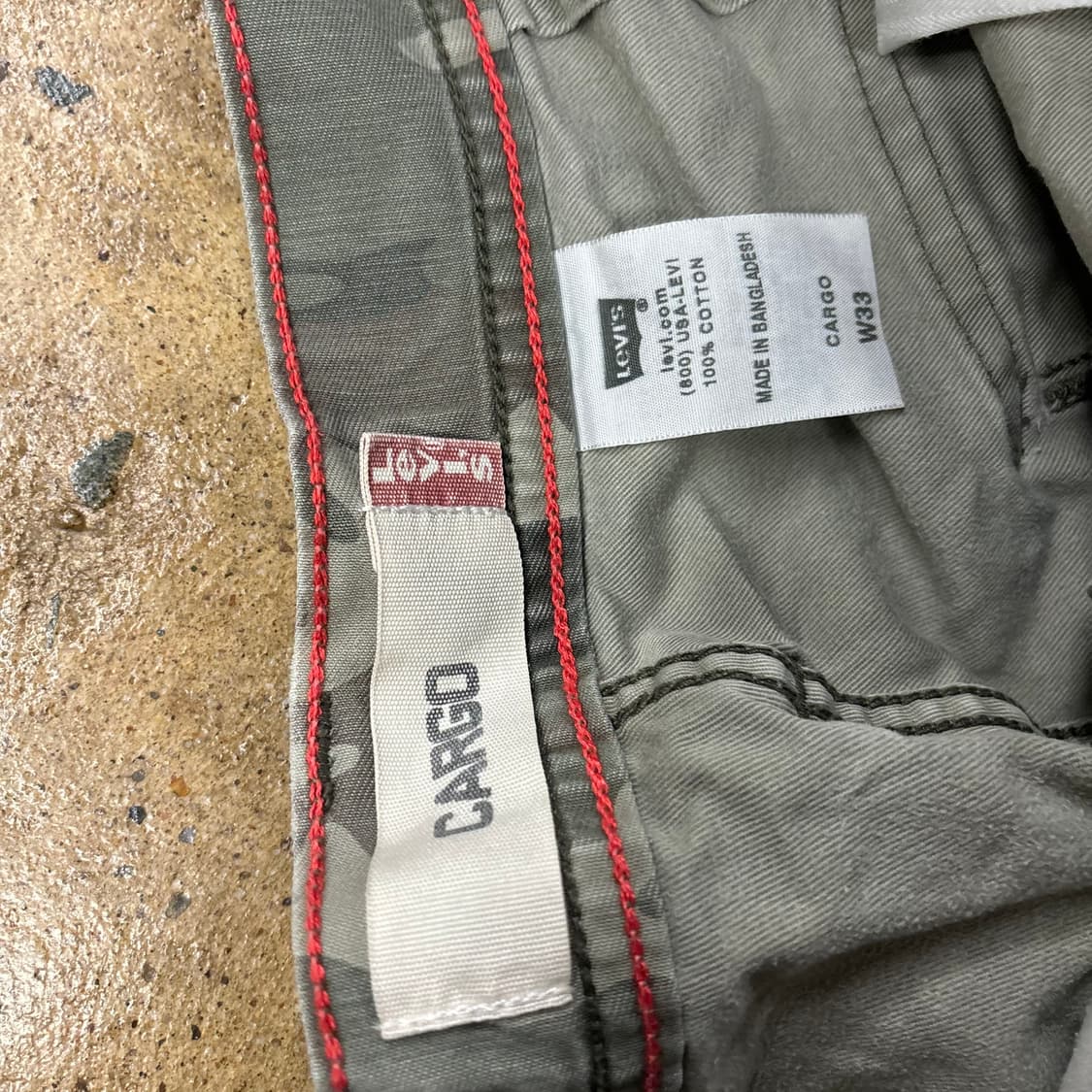 [정품/33] 리바이스 카키 카모 밀리터리 카고 숏 팬츠   상품이미지4