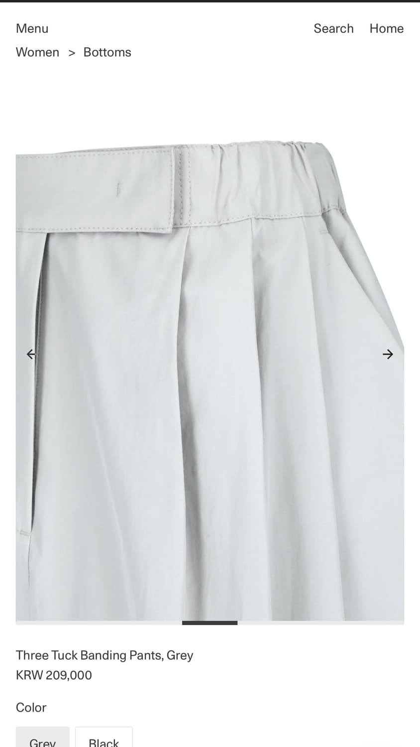 아모멘토 25ss three tuck banding pants grey 상품이미지6