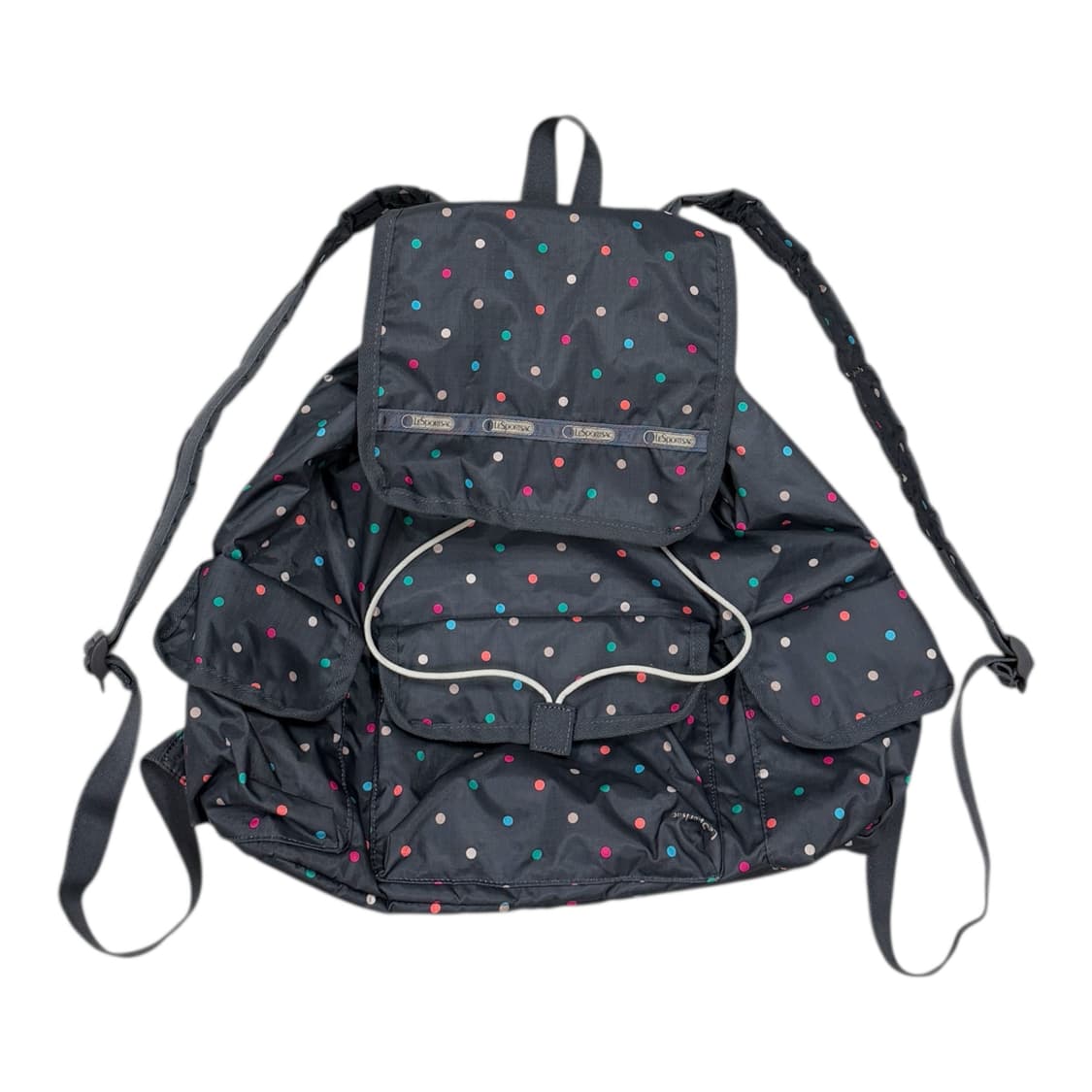 레스포삭 도트 땡땡이 포켓 백팩 가방 그레이 상품이미지1