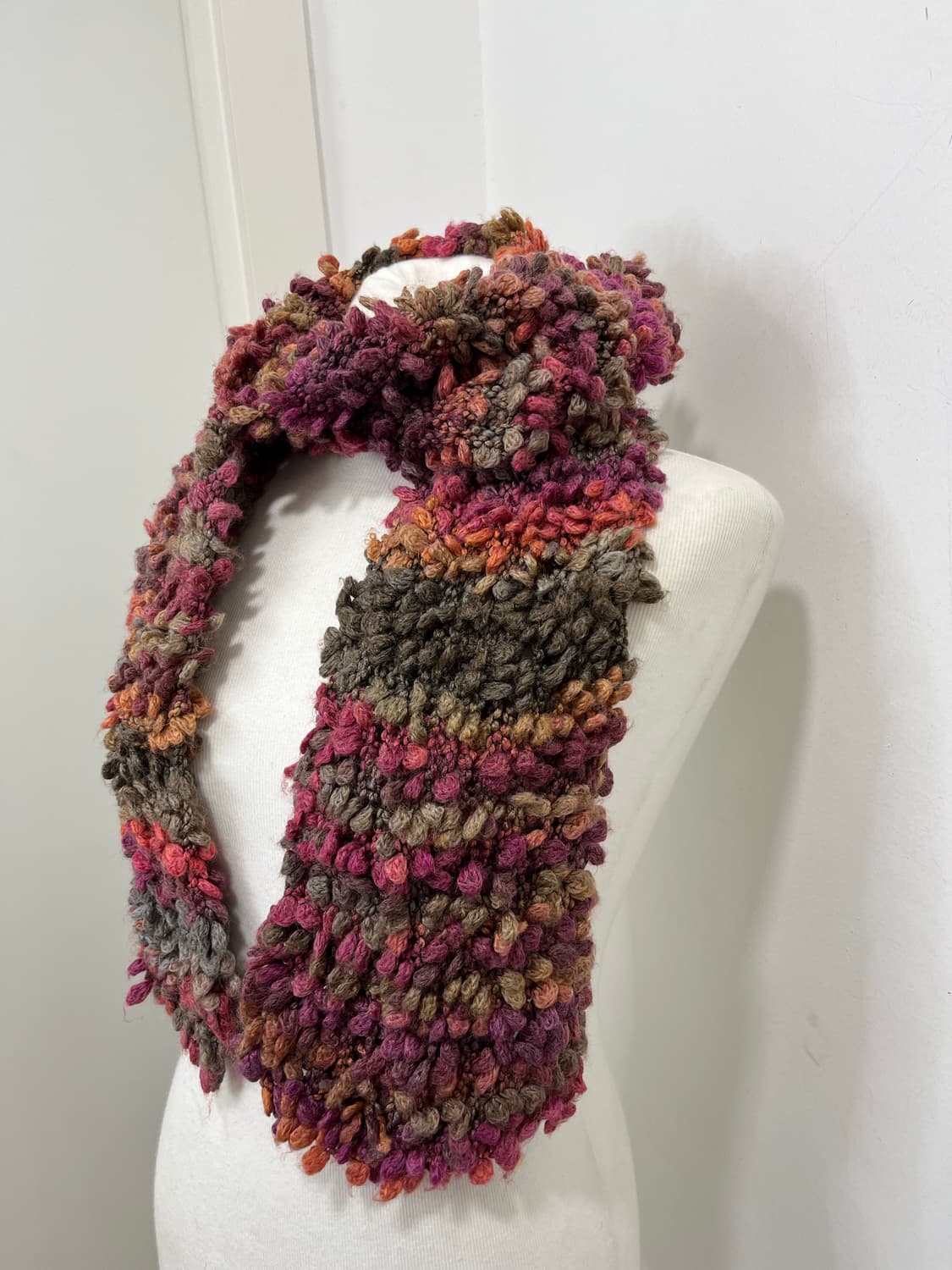 일본 빈티지 모리걸 뜨개 폼폼 머플러 상품이미지4