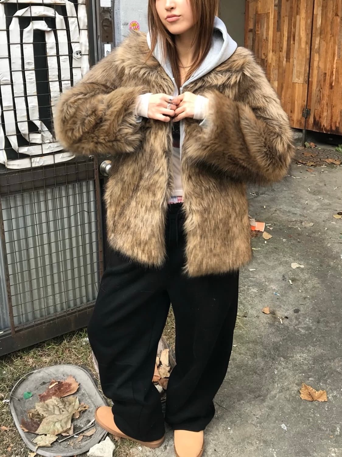 퍼 자켓 fur jacket brown 상품이미지4