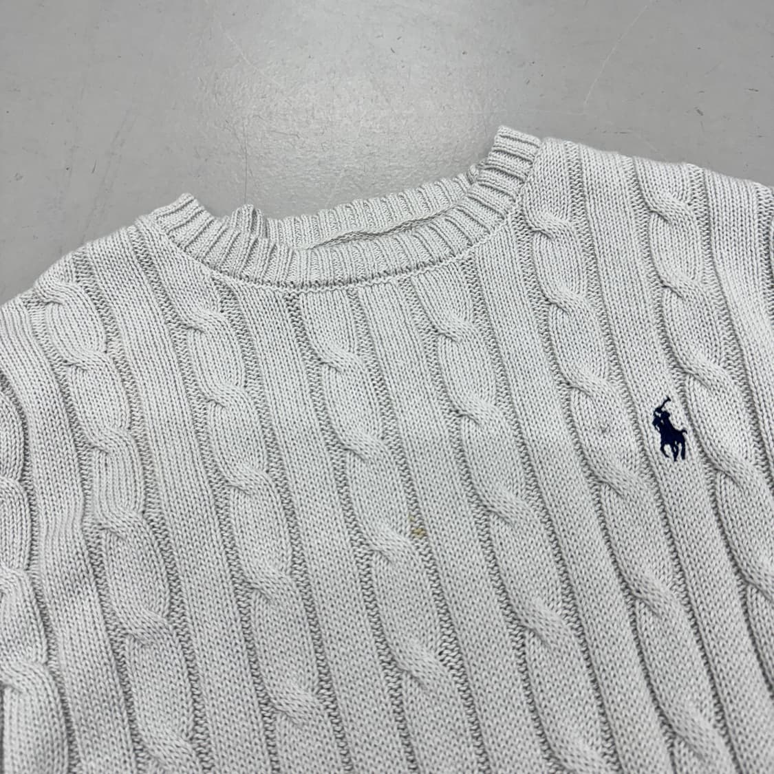폴로 신형 포니 꽈배기 니트 화이트 상품이미지3