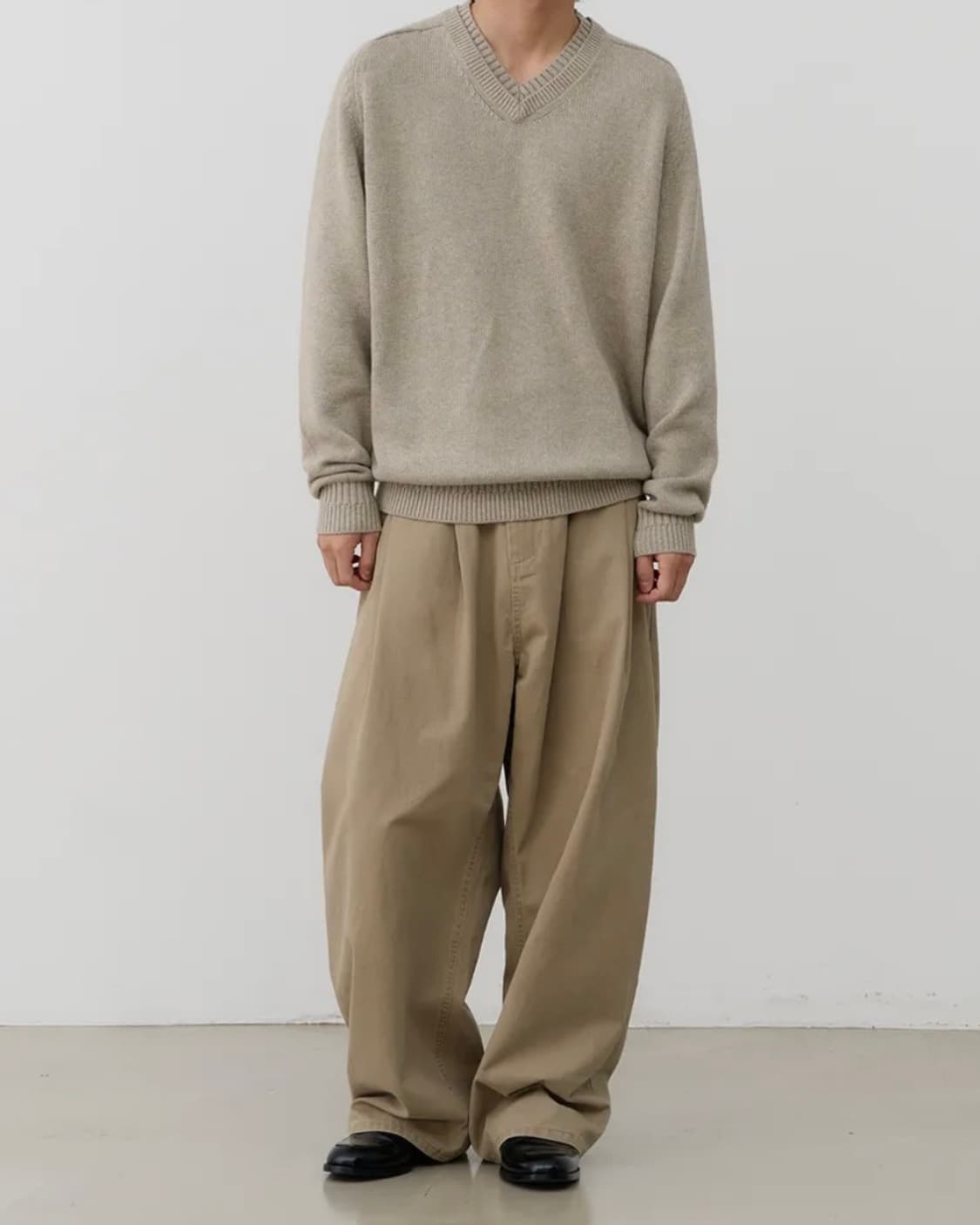 노운 wide tapered chino pants (beige) 상품이미지3