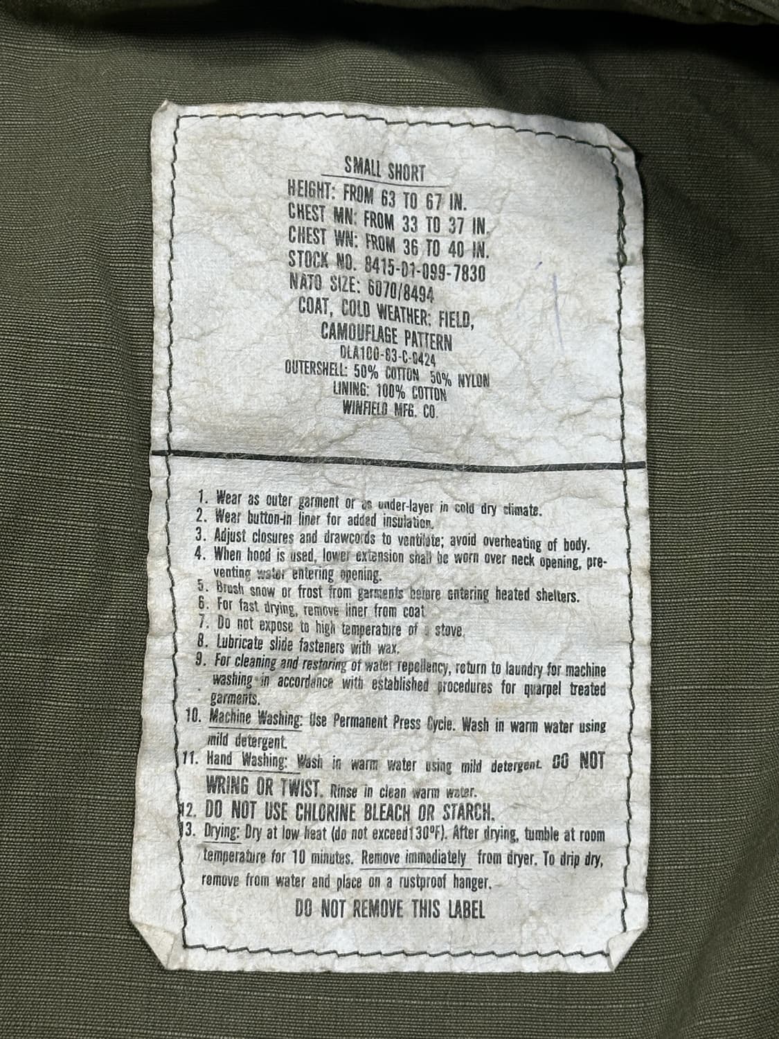 미군 오리지널 m-65 우드랜드 필드자켓 s/r 상품이미지6