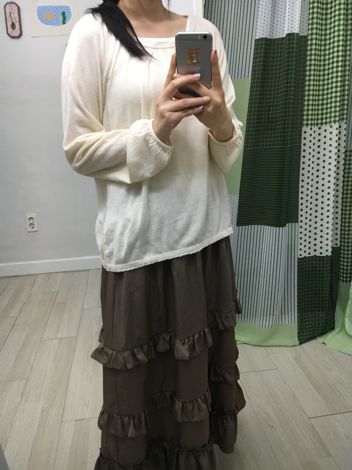 아이보리 레이스 니트 티셔츠 상품이미지3