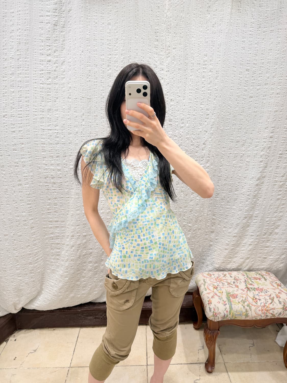 mint petal lace blouse 상품이미지1