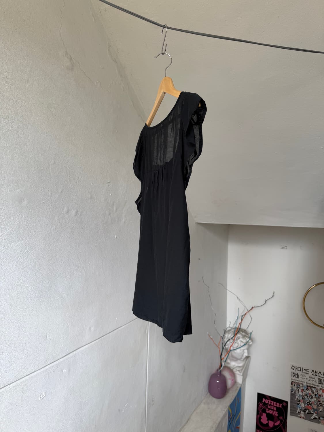 거즈코튼 프릴 시스루 스퀘어넥 블라우스 상품이미지7