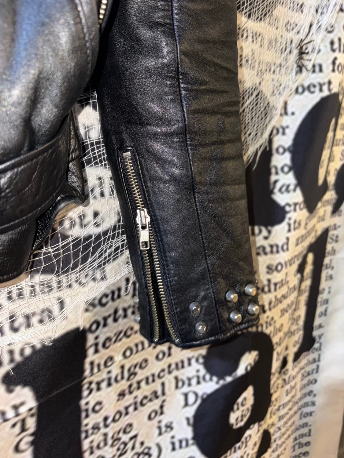 Punk black leater jk 상품이미지9