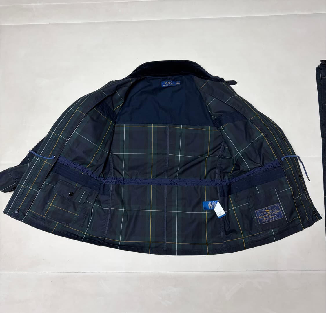 (M) 폴로 랄프로렌 타탄체크 왁스 바이커 벨티드 자켓 상품이미지2