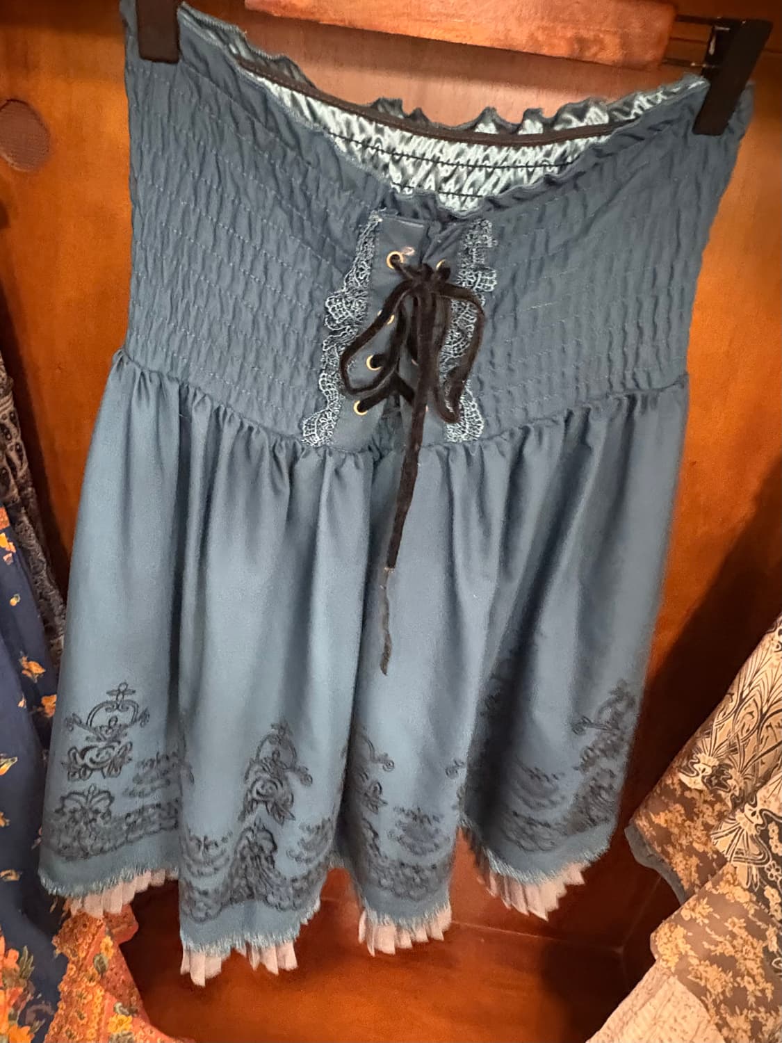 jpn vintage Romantic Lace Trim Skirt 상품이미지2