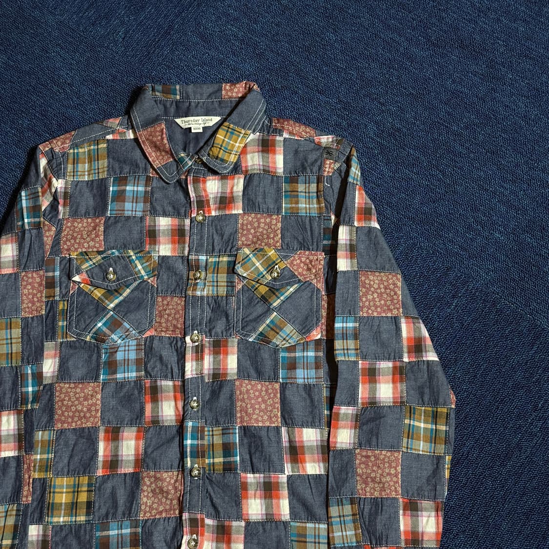 Thurs day Island 빈티지 패치워크 셔츠 상품이미지2