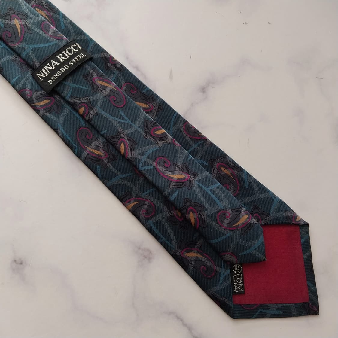 니나리치 실크 그린 페이즐리 패턴 넥타이 8.1cm A+등급 K1933
 상품이미지7