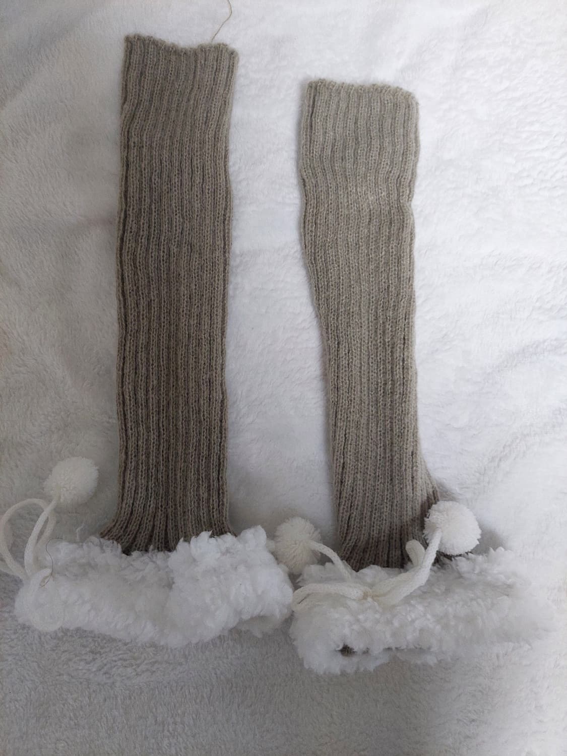 폼폼 레그워머 카키 그레이  상품이미지1