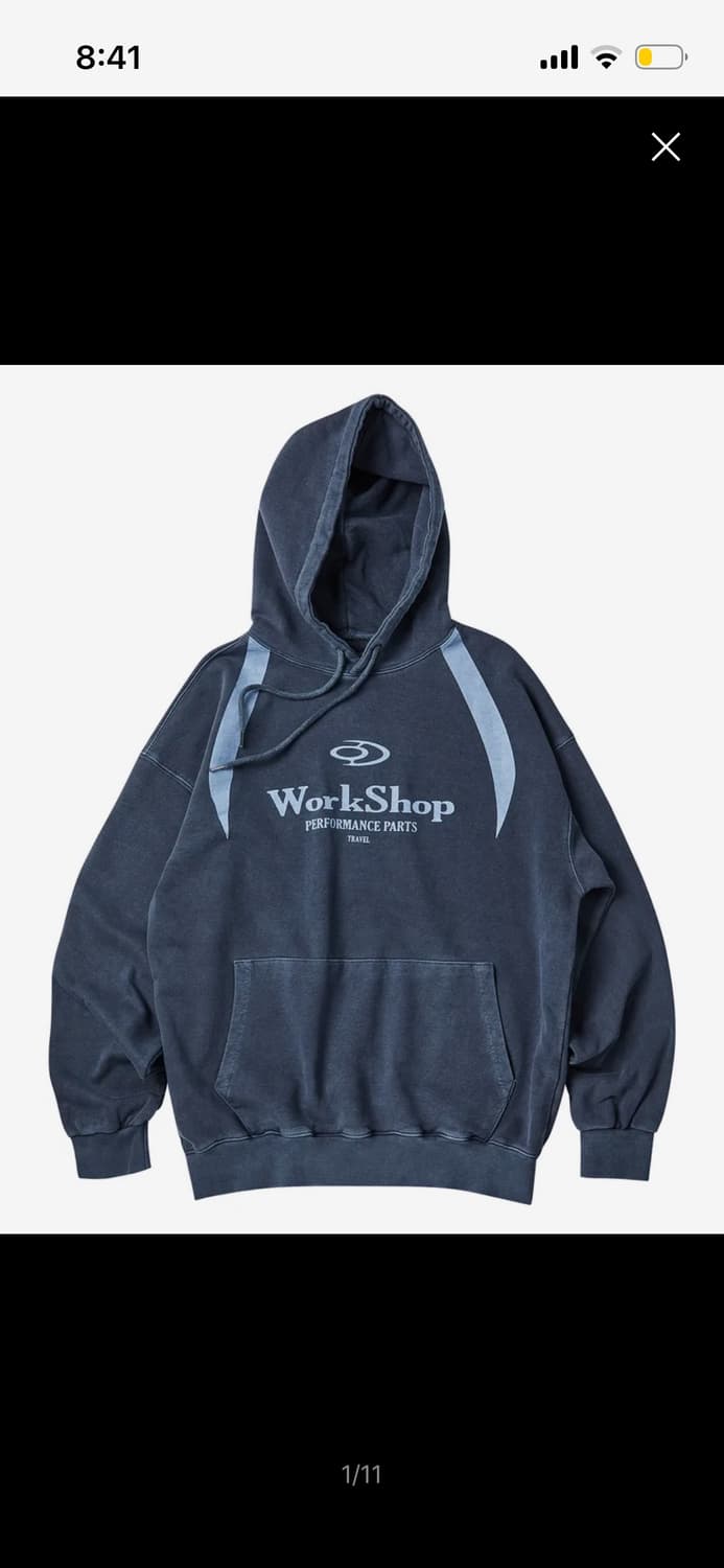 트래블 워크샵 디비전 피그먼트 후드티 다크 블루 상품이미지1