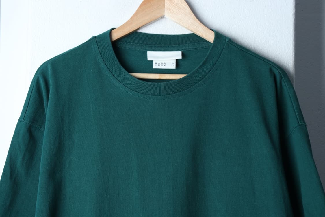 (L-XL) 에이치앤엠 반팔 티셔츠 그린 무지 올드스쿨-H31982 상품이미지3