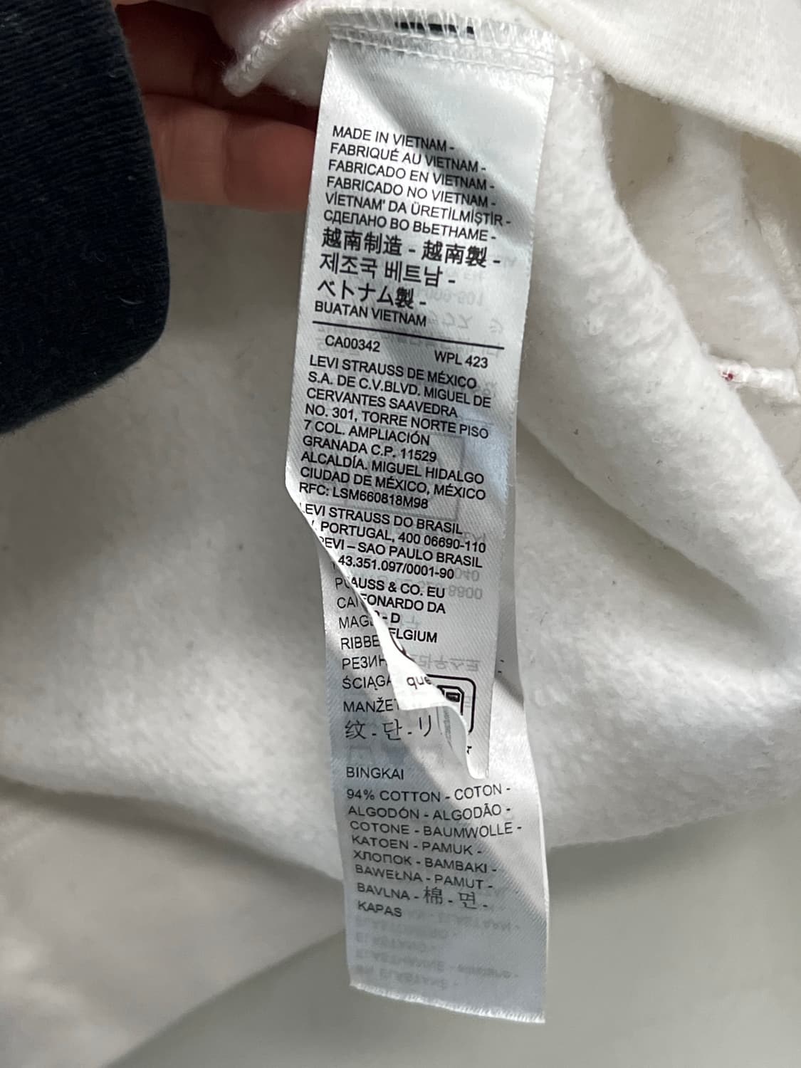 리바이스 로고 프린팅 맨투맨 화이트/레드 상품이미지5