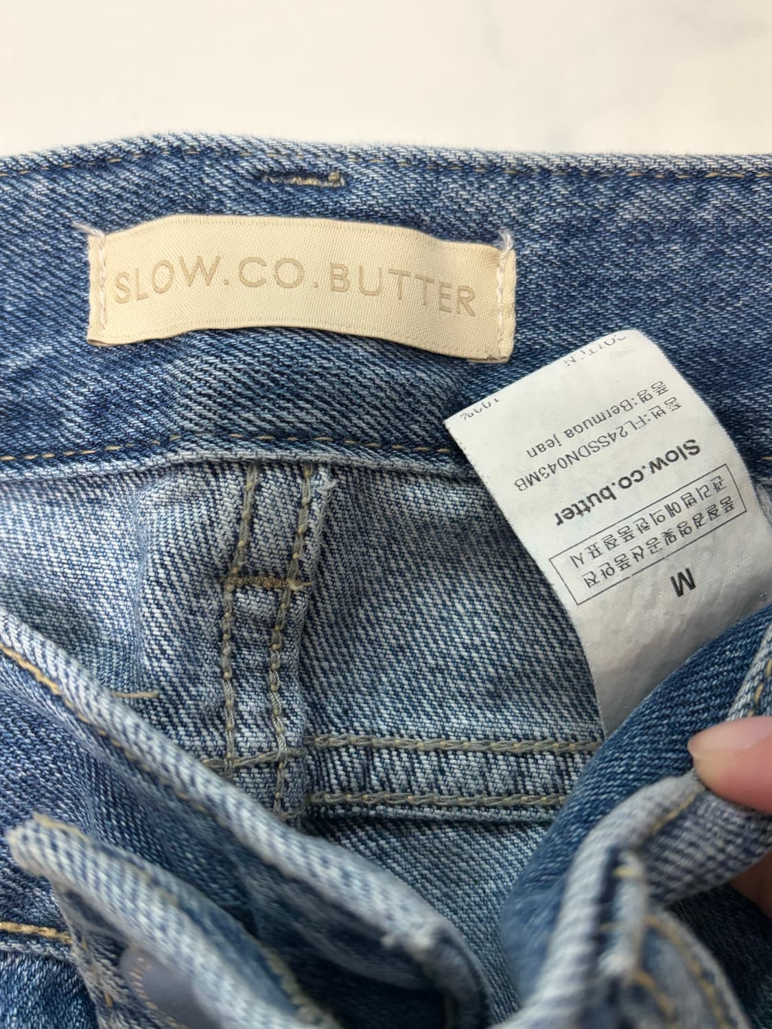 더버터크림 SLOCO 로우라이즈 버뮤다 데님 M 사이즈 상품이미지3