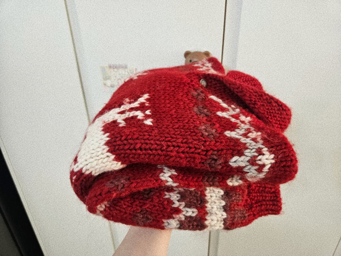 빈티지 크리스마스 레드 코위찬 니트 상품이미지7