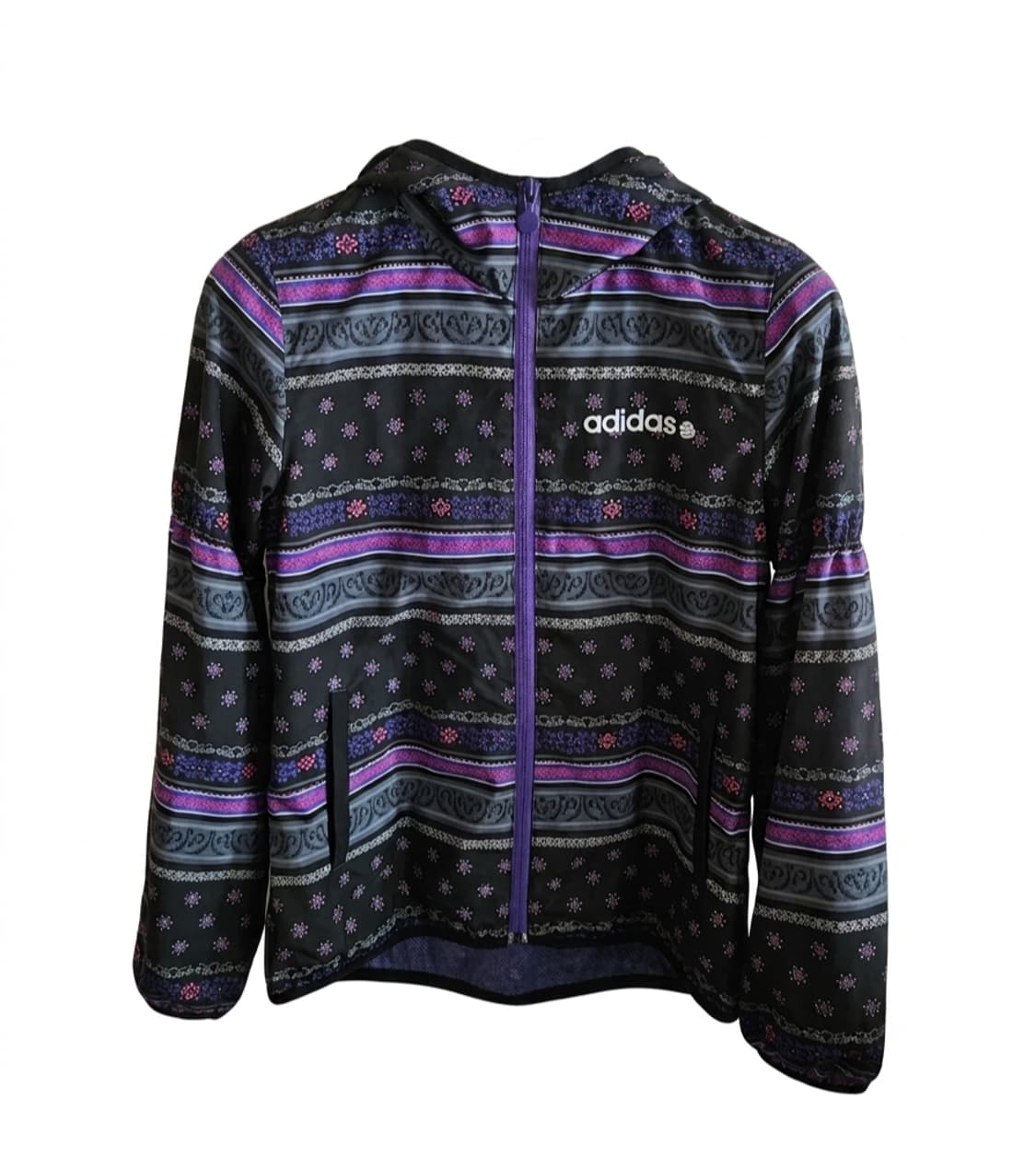 💜일본 아디다스 에스닉 페이즐리 바람막이 퍼플M/보헤미안 상품이미지1