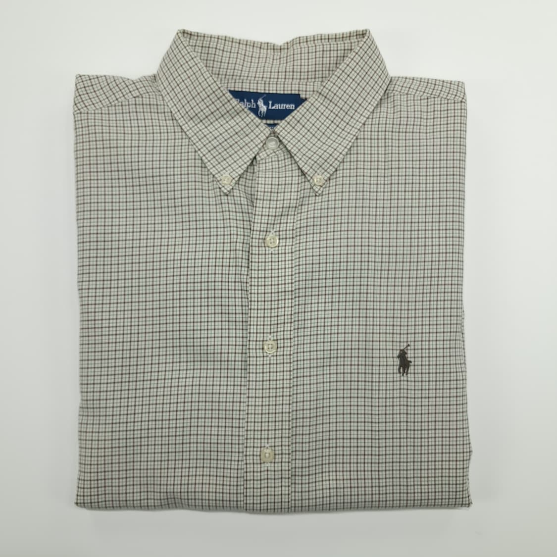 CN789 2XL 폴로 랄프로렌 브라운그린 마이크로체크 긴팔 셔츠 남방 상품이미지8