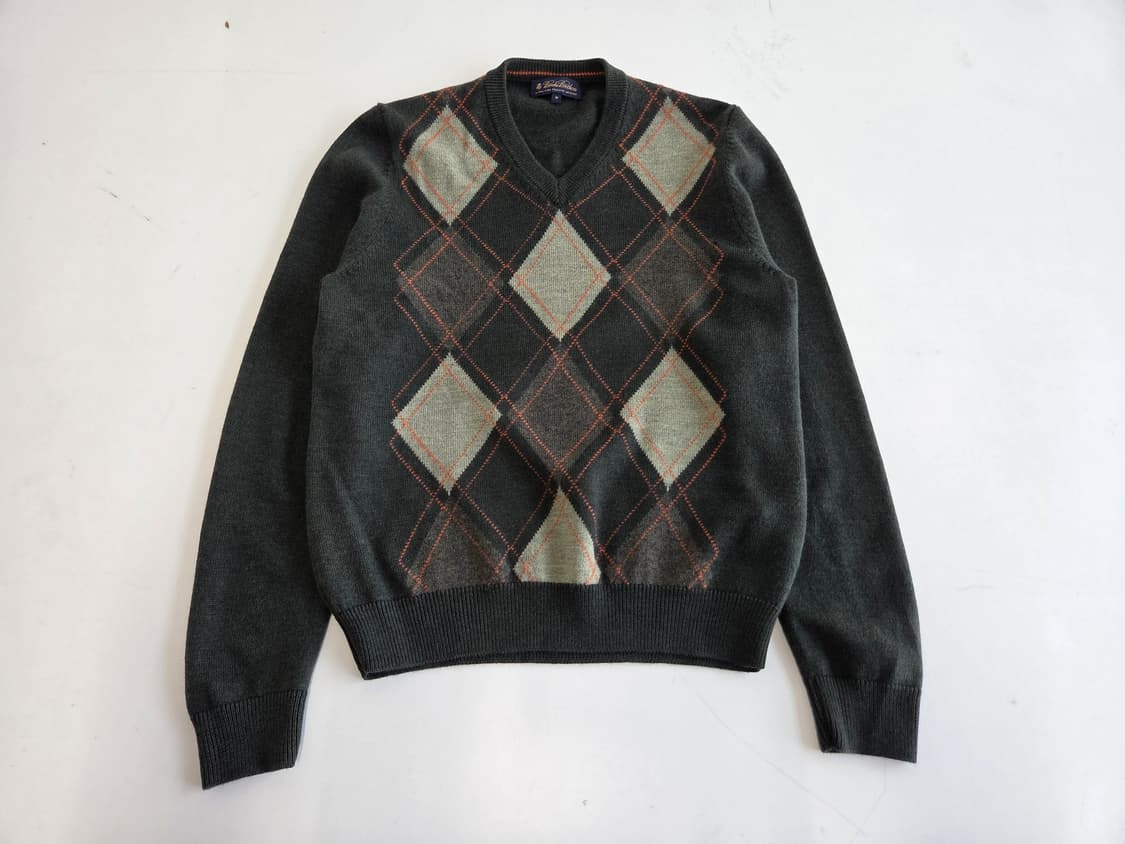 브룩스브라더스 아가일 울 니트 카키M 상품이미지1