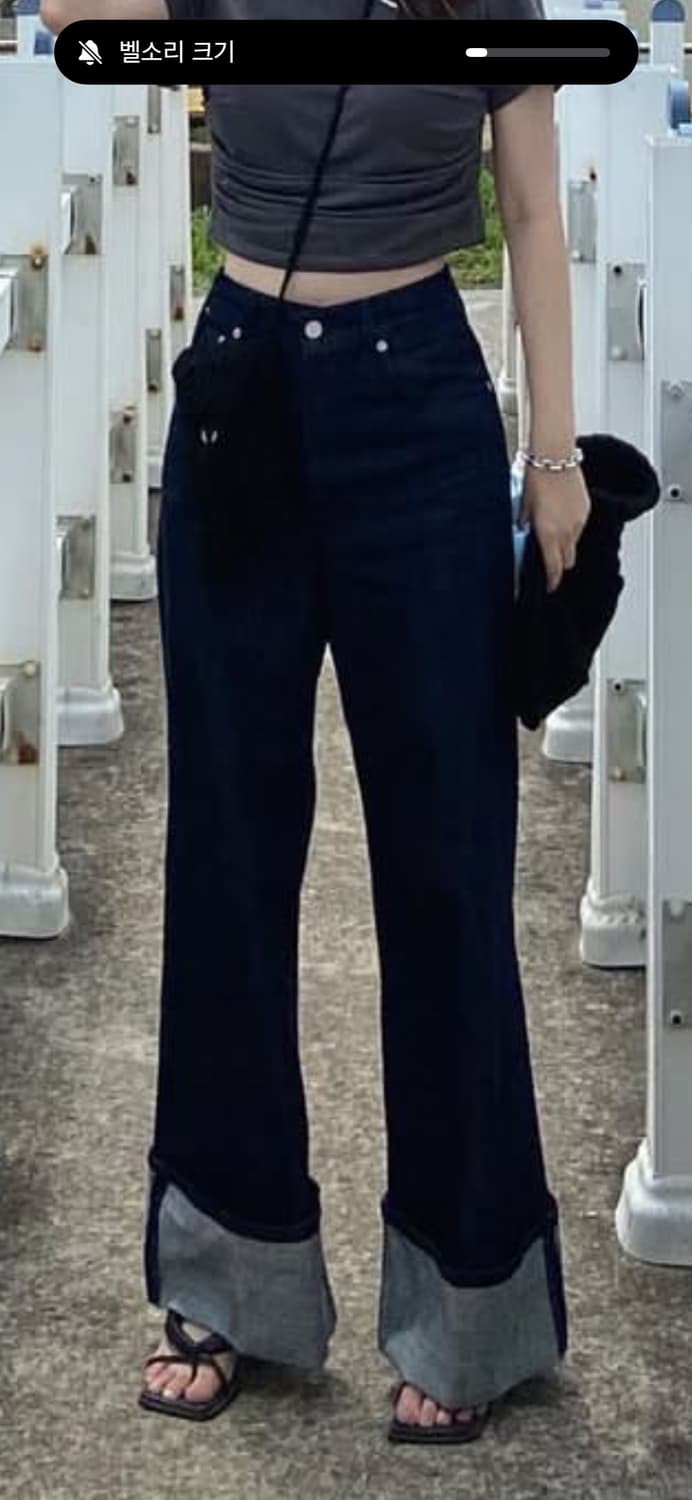 Jw anderson 생지 하이웨이스트 폴드업 와이드 데님 상품이미지9