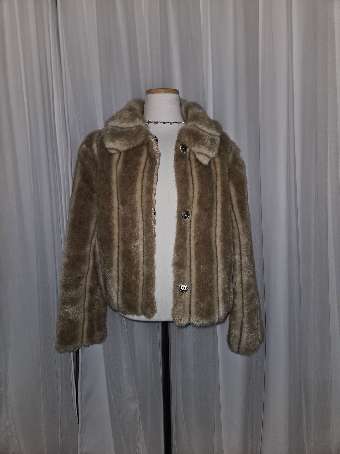 loing 히메갸루 호피 퍼 자켓 상품이미지4