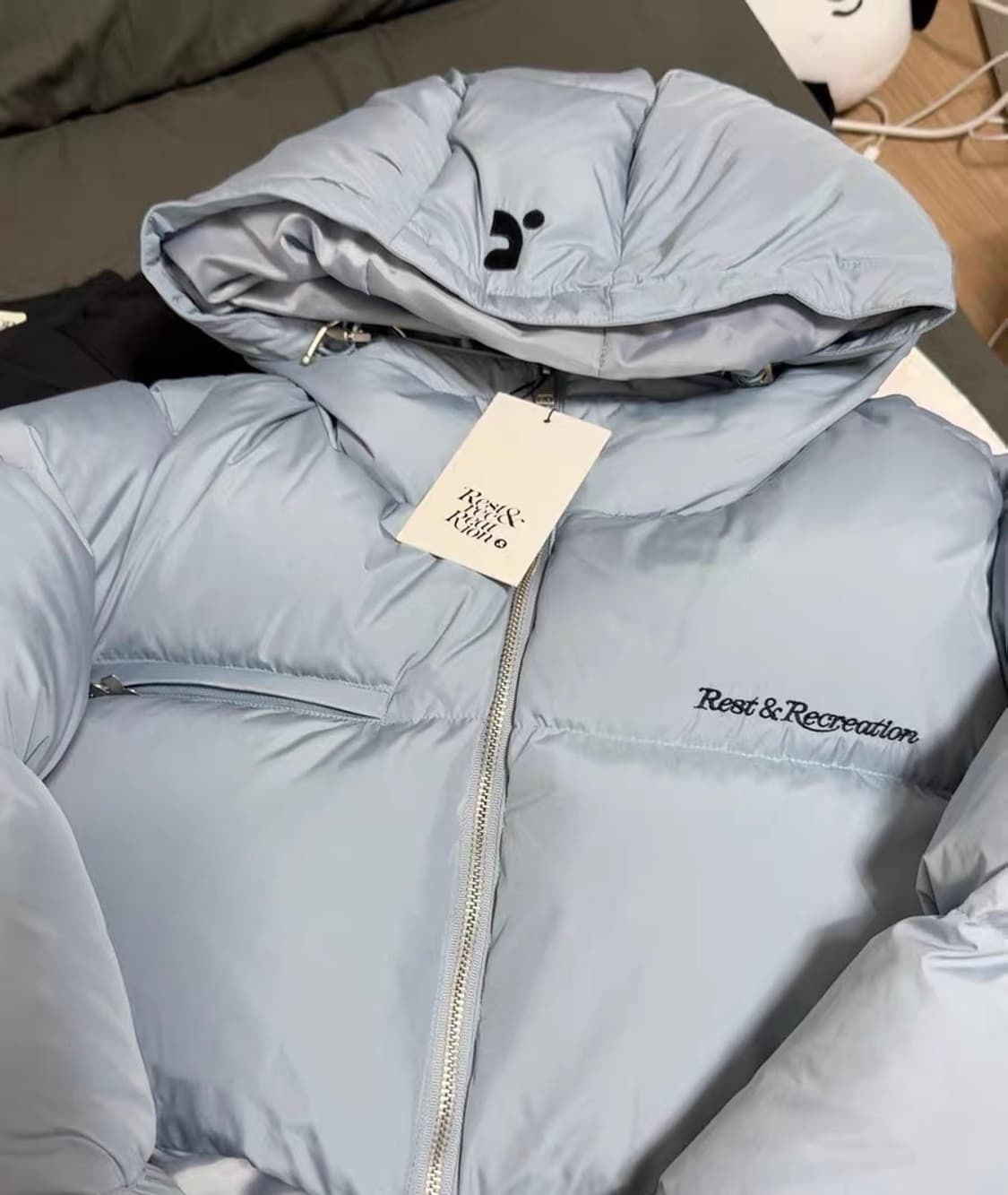 RR HOOD SHORT DOWN JACKET (BLUE) 상품이미지2