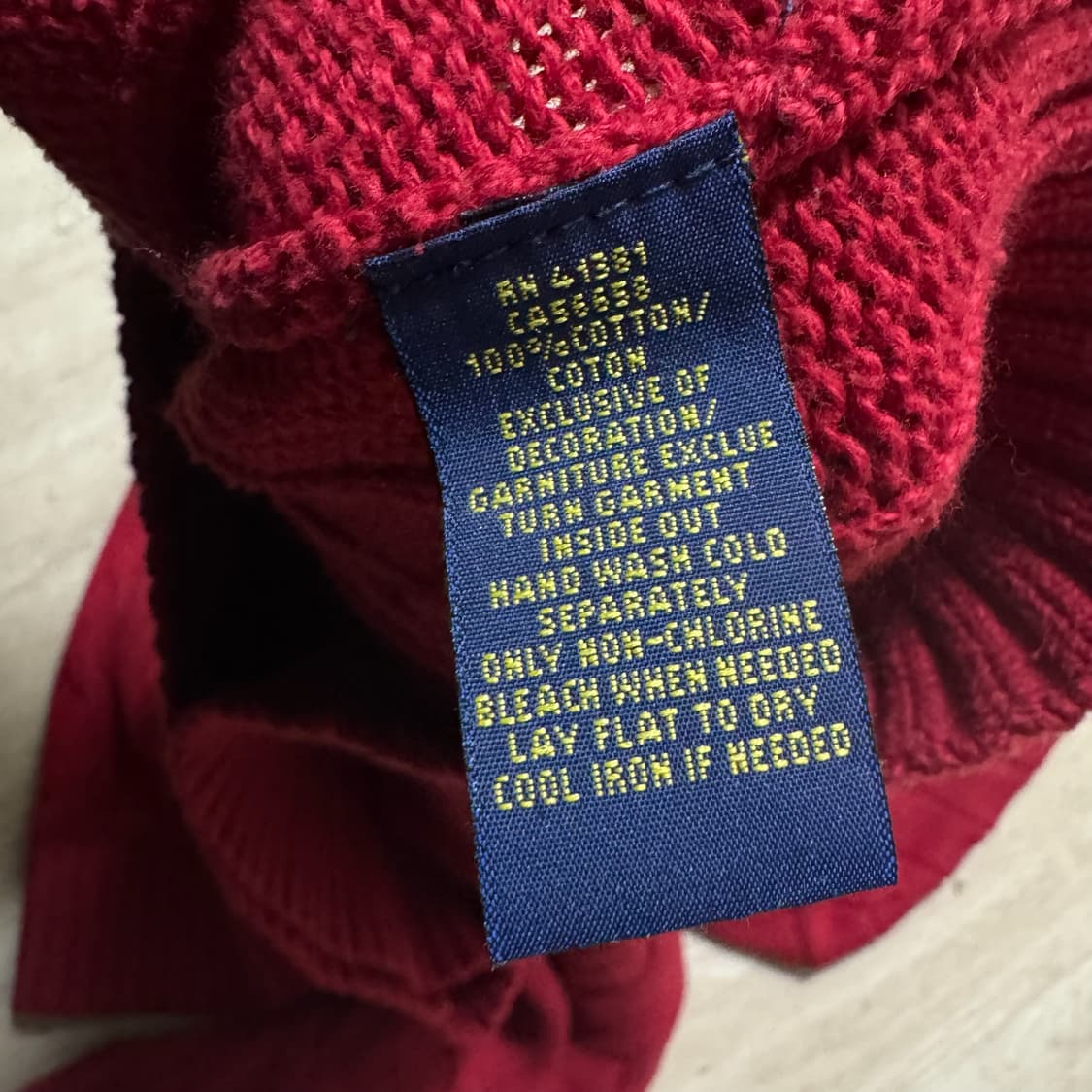 폴로 랄프로렌 라운드 꽈배기니트 L/100  상품이미지6